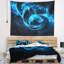Tapisserie vagues d’ondulations bleues à cercle 3d-28501541