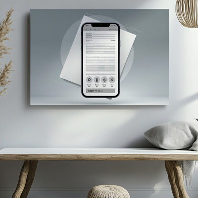 Toile, créer un papier peint numérique minimaliste avec une élégante décoration murale pour téléphone intelligent présentant un calendrier organisé propre