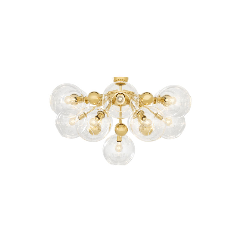 Soleil Glass Flush Mount, Gold