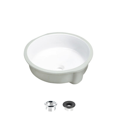 STYLISH Horizon Natty 16"L White Round Undermount Bathroom Sink