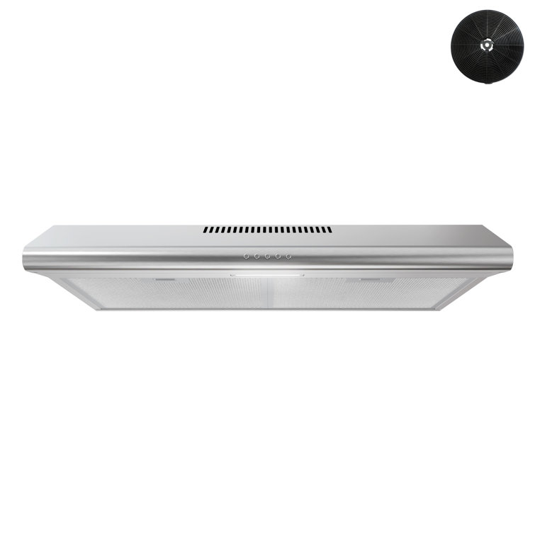 Streamline 30 In. T-3169-1-CL Stornara Convertible Undermount 80 CFM Range Hood In Brushed Stainless Steel With Mesh Filters, Push Button Control, LED Light