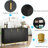 59.74" Luxury Black & Gold Buffet Sideboard Cabinet With Storage & Geometric Doors-1935409759