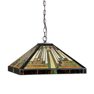 Charlotte 2 - Light Red Antique Bronze Pool Table Lights Pendant