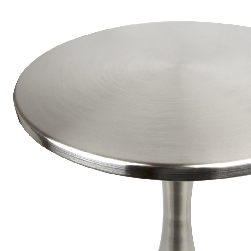 Table d'appoint en métal nickel brossé