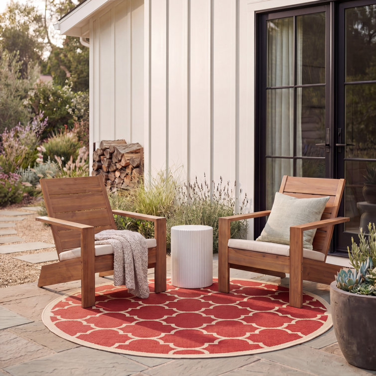 Arneshia Geometric Red/Beige Indoor/Outdoor Area Rug