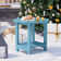 8 Inch Round Outdoor Side Table Adirondack Plastic/Resin Patio Side Table Weather Resistant End Table With Storage Shelf(Set Of Two)