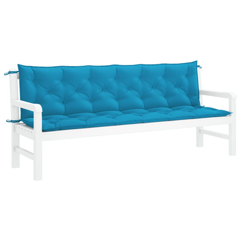 vidaXL Indoor/Outdoor Bench Cushions , Non-slip, Water-Repellent, Light Blue