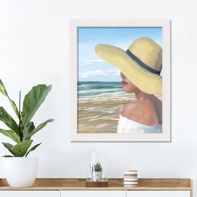 Femme sur la plage - reproduction de cadre photo unique
