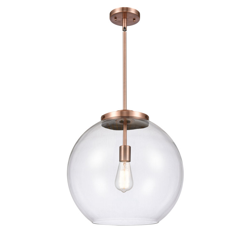 Luminaire sphère suspendu à 1 lumière Ralph, Cuivre antique