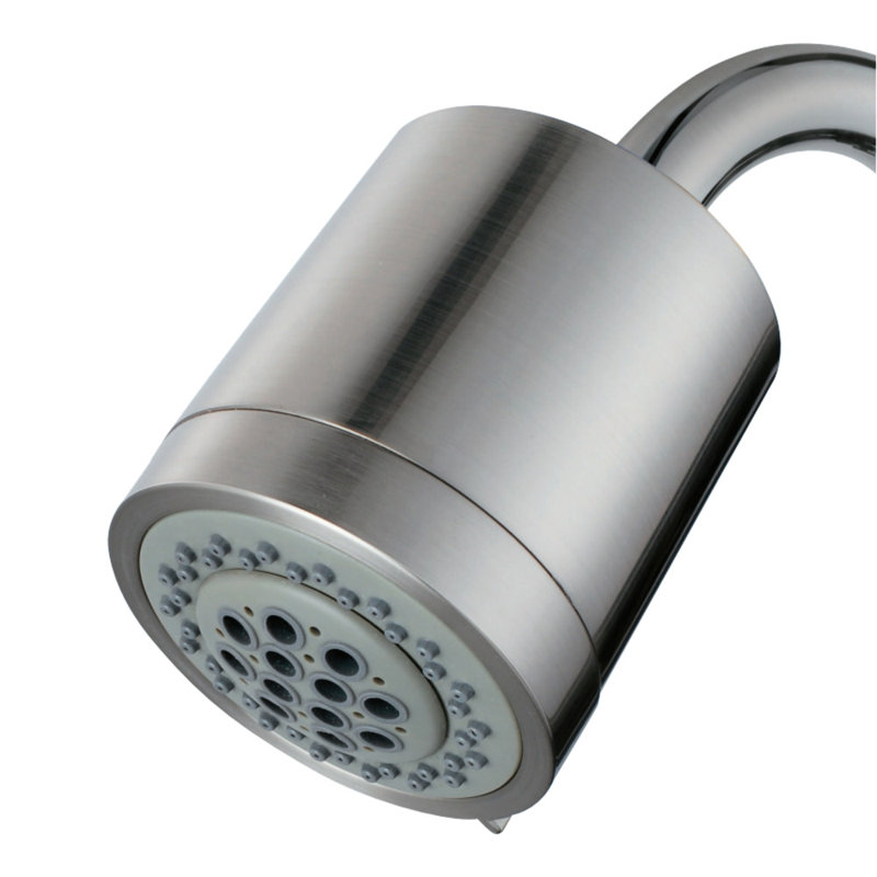 Pomme de douche ronde 3/16/2 pouces en ABS Kingston Kingston, Nickel brossé