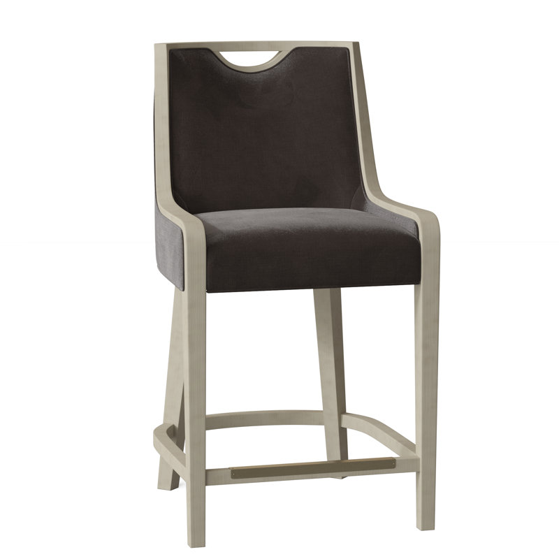 Tabouret de comptoir 26,5 po Anthony, 9953 100% polyester vison, Gris anthracite
