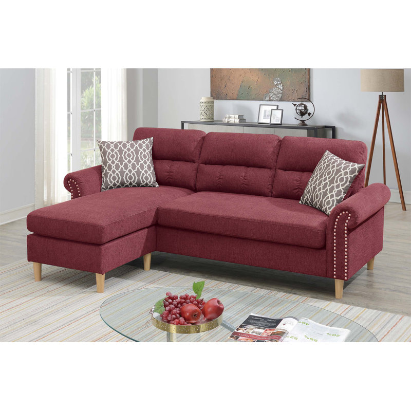 Ensemble de canapé modulaire réversible avec coussins capitonnés et coussins décoratifs, pour des espaces de vie modernes et élégants