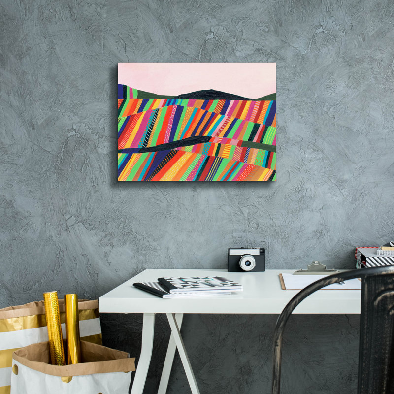 «Rainbow Fields II» par Regina Moore, H 12 po x l 16 po x P 0,75 po