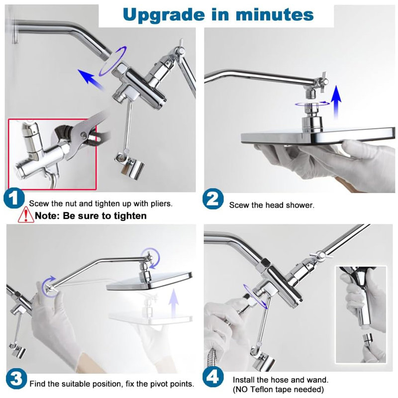 Pomme de douche à pluie double 1,75 GPM GPM