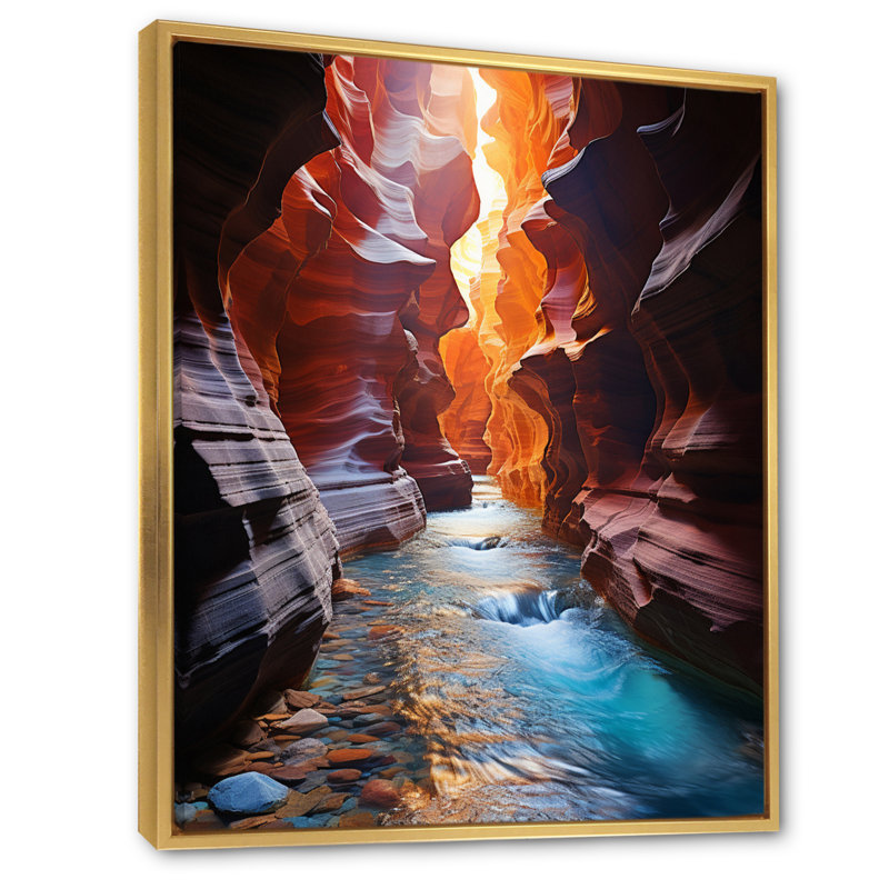 Canyon Rainbow Spectrum I - imprimé, H 32 po x l 24 po x P 1 po, Cadre flottant doré