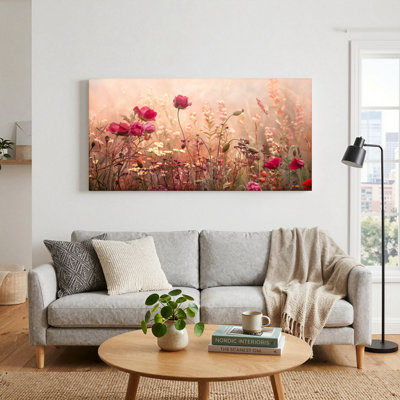 Ensemble de 1 tableau sur toile « Prairie de fleurs sauvages »