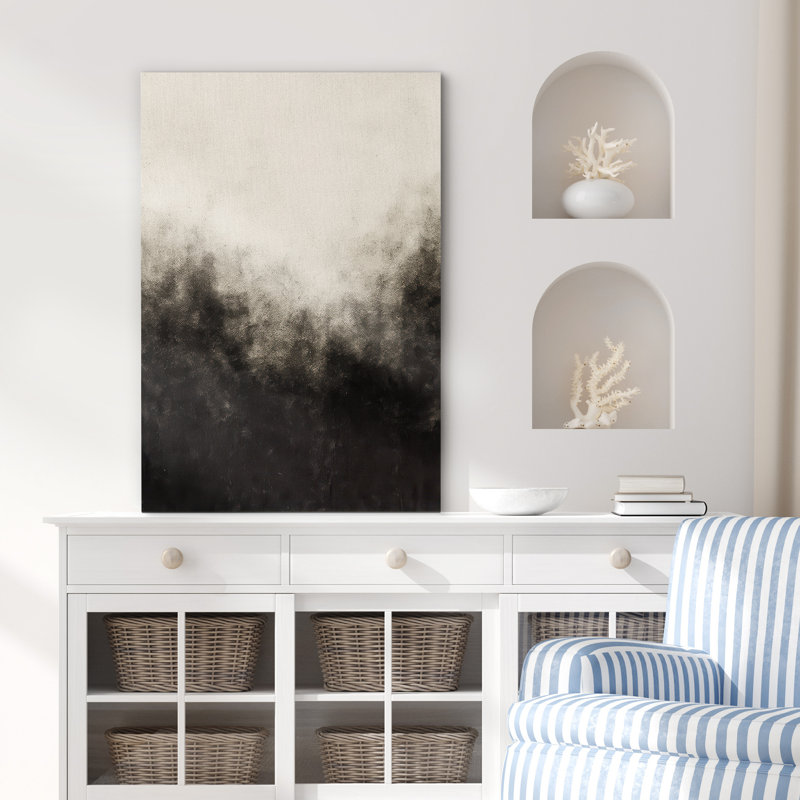 «Misty Landscape Art», impression sur toile encadrée en noir et blanc, H 36 po x l 24 po x P 1,5 po, Toile tendue