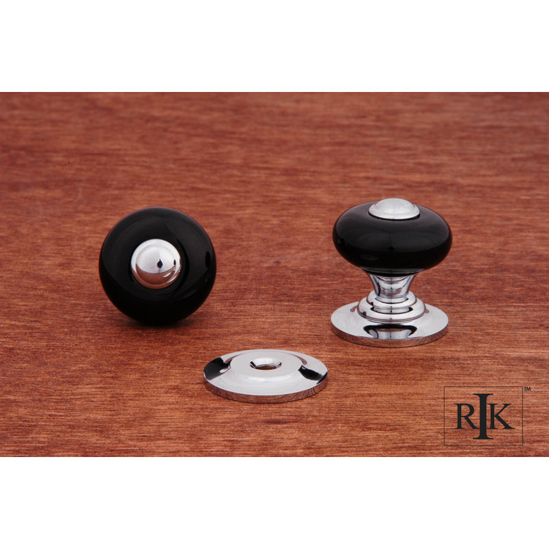CK Series Diameter Mushroom Knob, Black / Chrome, 1" H x 1" W x 1.13" D