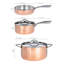Ensemble de batterie de cuisine en cuivre poli de grande taille 5 pièces BergHOFF, non martelé