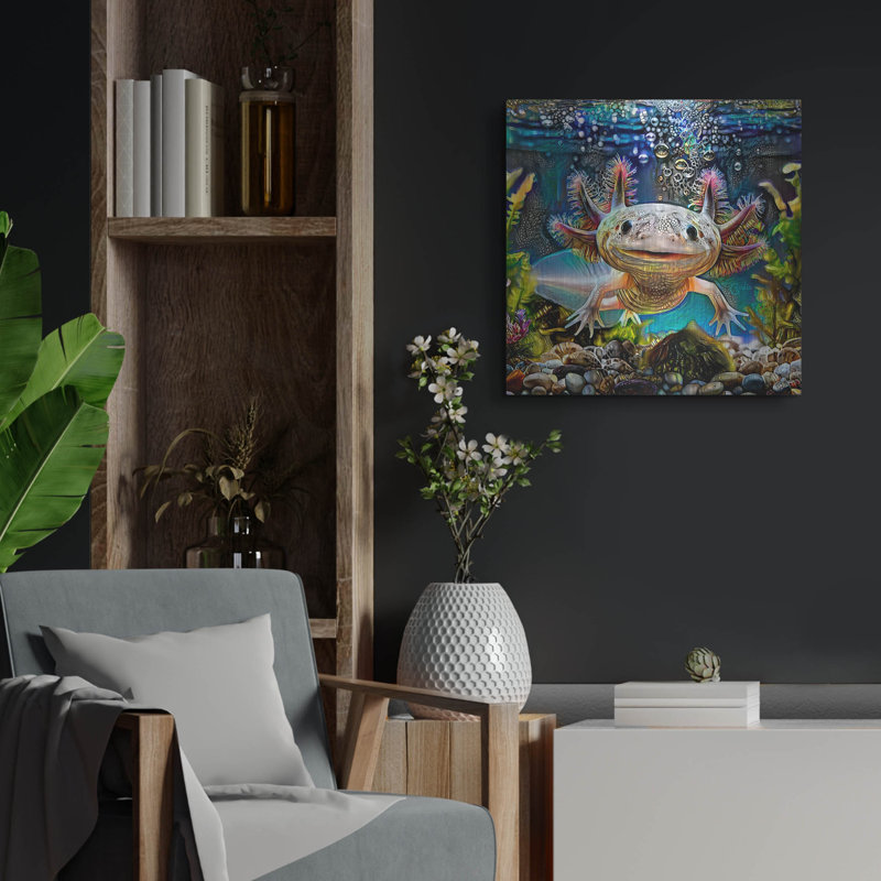  «Ajolote Axolotl Axolote» par Pedro Gavidia, art mural en métal, H 24 po x l 24 po