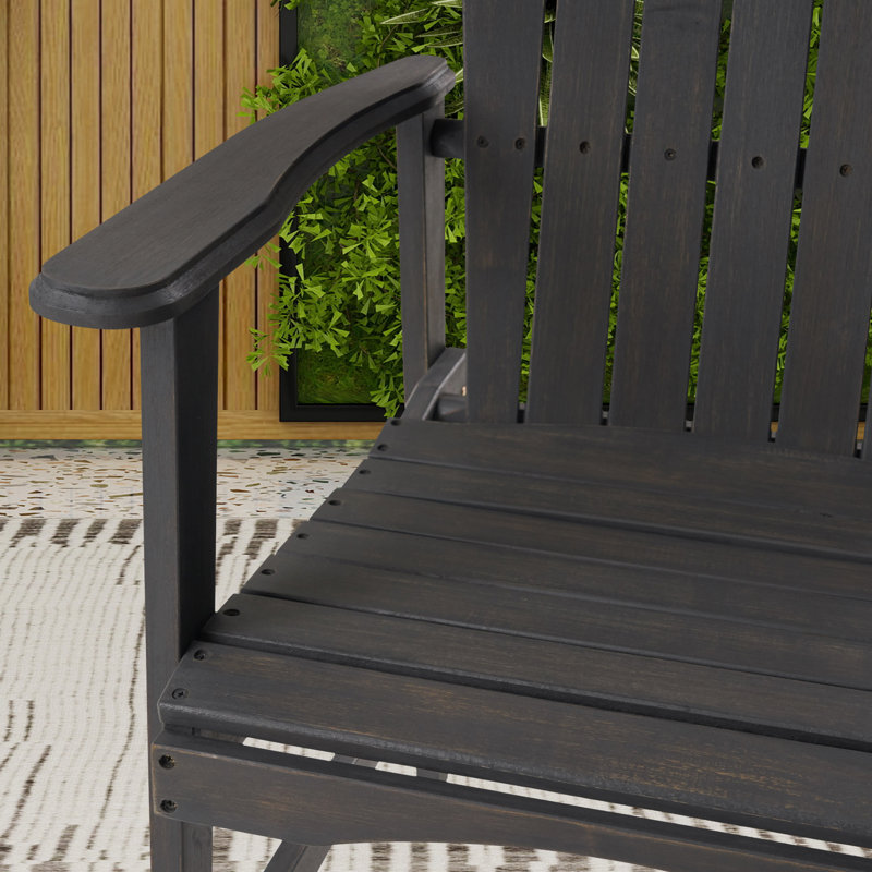 Outdoor Patio Adirondack Dining Chairs, Dark Grey