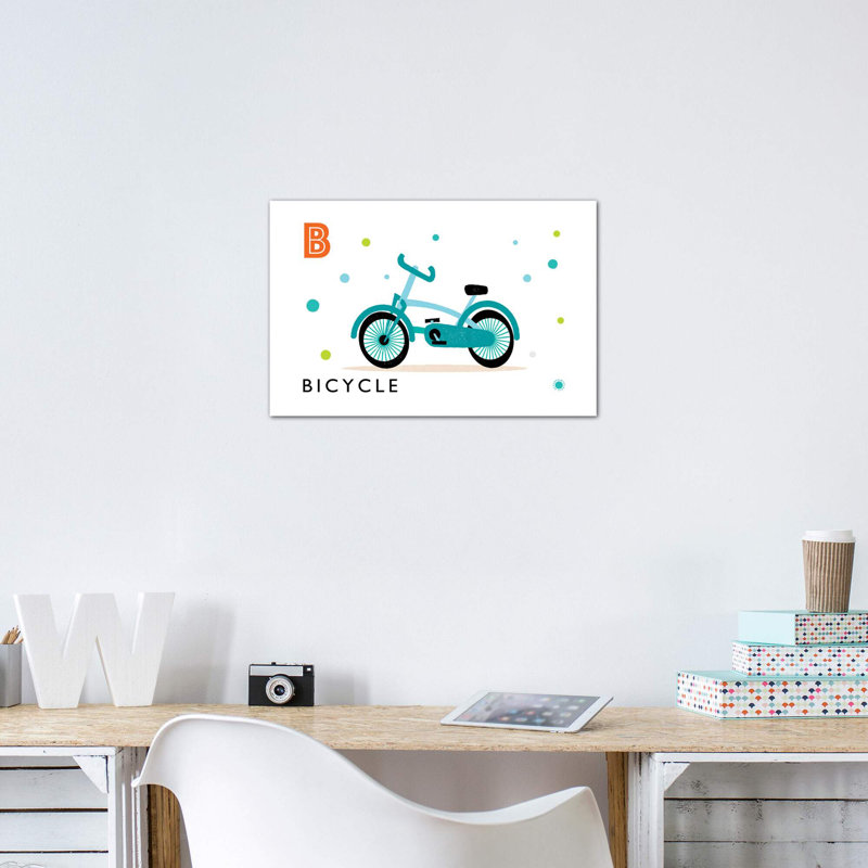 «B Is» pour vélo - impression, Pas de tapis, H 26 po x l 40 po x 1,5 po, Toile tendue