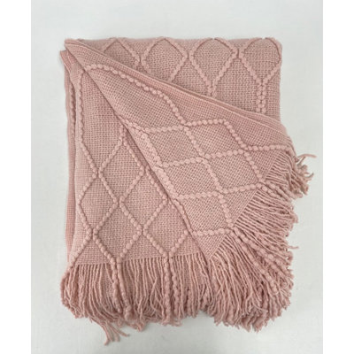 Irregular Rhombus Knitted Throw Blanket