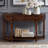 Retro Curved Wood Console Table, 52 inch Circular Half Moon Sofa Table with Open Shelf and 2 Drawers, Solid Wood Entry Table for Living Room, Hallway, Navy Blue + Brown Top-1409387129
