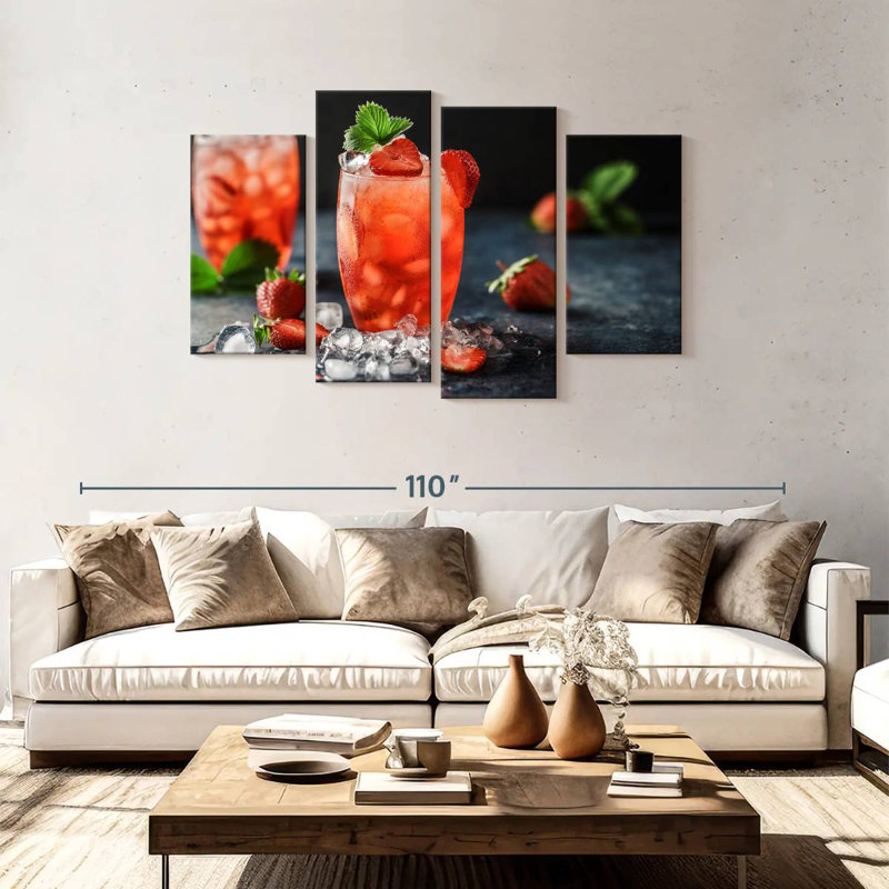 Yarlin Strawberry Cocktails, 48'' H x 75'' W