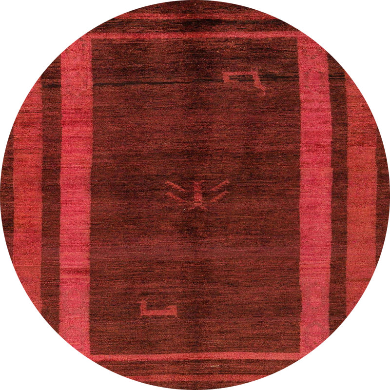 Tapis décoratif multicolore à motif abstrait, Rond 4 pi