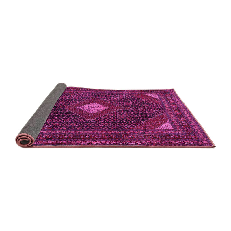 Tapis oriental rose / mauve / fuchisa fabriqué à la machine Husse, Rond 3 pi