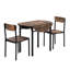 Table de salle à manger moderne 3 ronds avec abattant et 2 chaises pour petits espaces, structure en métal noir