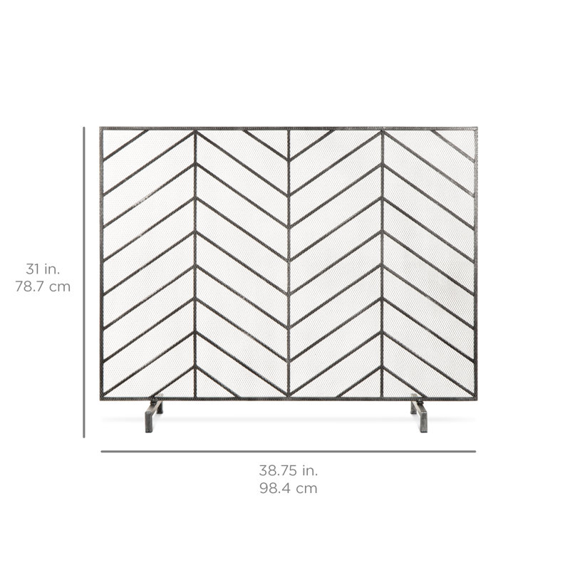 Hewish Iron Fireplace Screen, Pewter