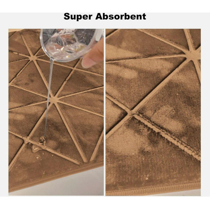 17 Stories 2 Pieces Super Soft Memory Foam Bath Mat Set Non-slip Absorbent High-quality (gold) Rectangle Bath Rug Set