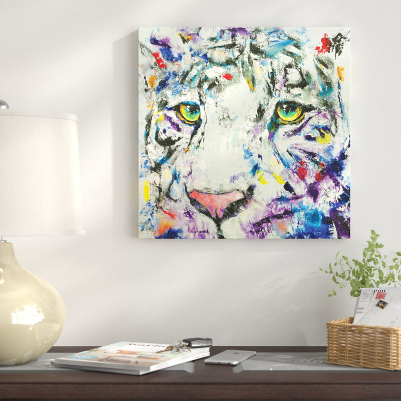 « white tiger », impression sur toile, H 12 po x l 12 po x P 1,5 po, Pas de tapis, Toile tendue