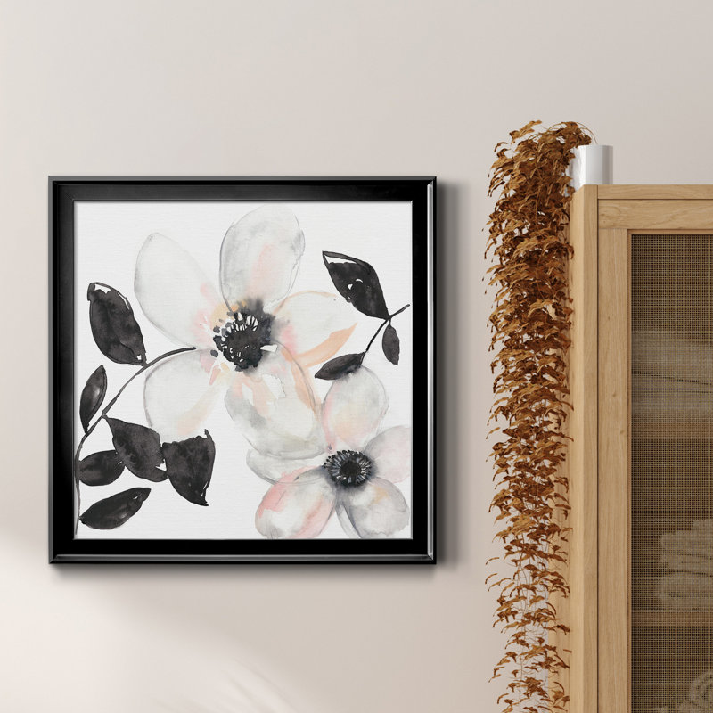 Toile avec cadre noir et rosé I-Premium - prête à être accrochée, H 34,5 po x l 34,5 po x P 1,5 po, Cadre noir