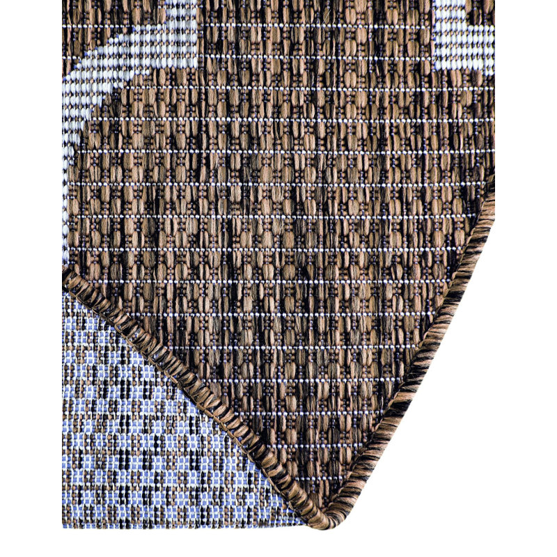 Hampstead Geometric Brown Indoor/Outdoor Area Rug, Round 10'8"