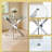 36'' Round Tempered Glass Dining Table with Modern Silver Metal Legs, Seats 2-4-317437594