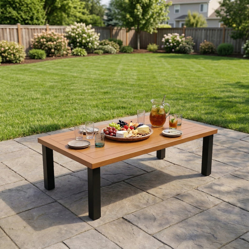 Table basse d'extérieur 47,2 po, table de patio couleur teck
