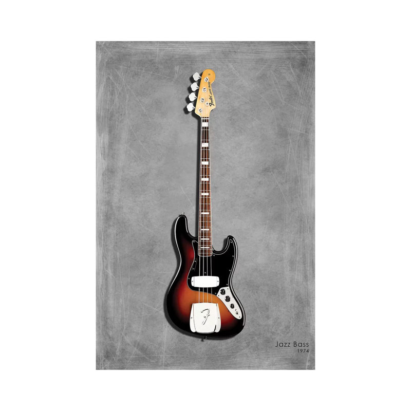 Fender Jazz Bass ''74 by Mark Rogan - Wrapped Canvas Print, 66.04 cm H x 45.72 cm W x 3.175 cm D