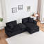 Canapé en velours côtelé 2 places avec 2 coussins de dossier, 2 coussins décoratifs et deux repose-pieds, Canapé confortable pour salon-1946026716