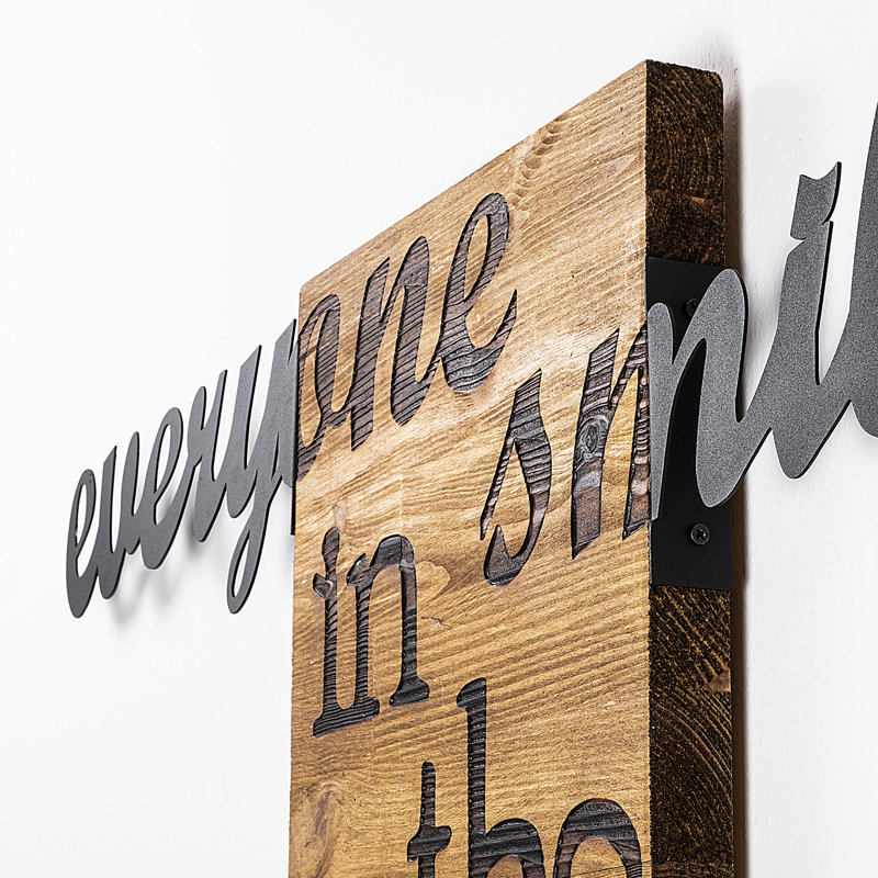 Elegant Wooden Wall Accessory, Walnut & Black Finish, 37.4 x 1.2 x 22.8 Inches | 100% Real Wood (Thickness: 1.2 Inches) & Metal (Thickness: 0.06 Inches) | Unique Decorative Piece for Modern Home Décor