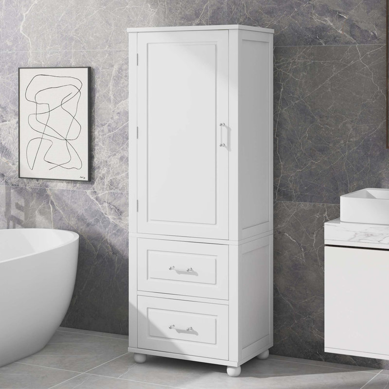 Azaan Freestanding Bathroom Cabinet, White