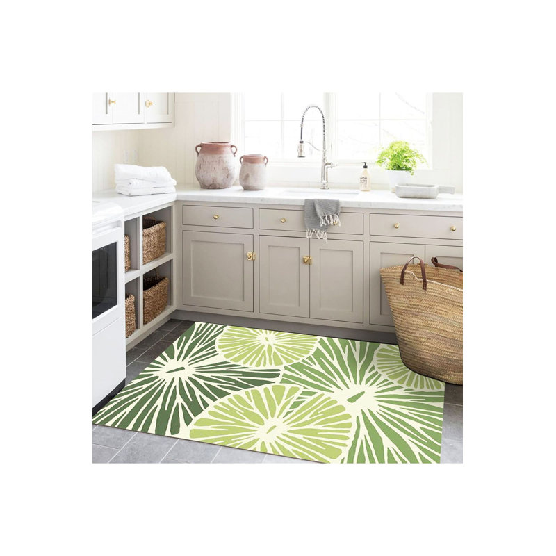 Tapis décoratif moderne à motif tissé lavable à la machine Sun, Sous-tapis rectangulaire 2 pi 4 po x 3 pi 11 po