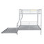 Lit superposé double au-dessus de grand lit double avec lit gigogne en argent - Cadre en fer élégant pour meubles de chambre à coucher-877732550