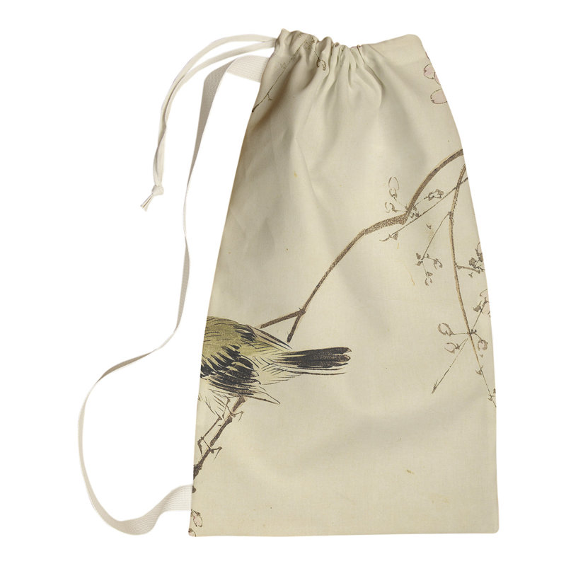 Steadman Fabric Laundry Bag with Handles, Large (76.5" H x 29.5" W x 1.5" D), Ivory