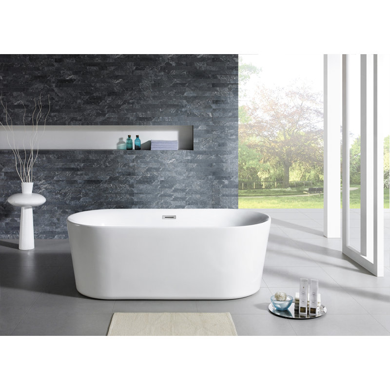Lino 59" x 30" Freestanding Soaking Bathtub