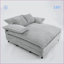 Canapé-lit double surdimensionné de 109 po avec 4 coussins ajustables, quatre engrenages réglables, velours côtelé gris ardoise | Gris ardoise | Cadre en bois massif-1427579790