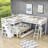 Fabriana Twin Over Full & Twin 3 Drawers L-Shaped Bunk Bed with Storage-857286082