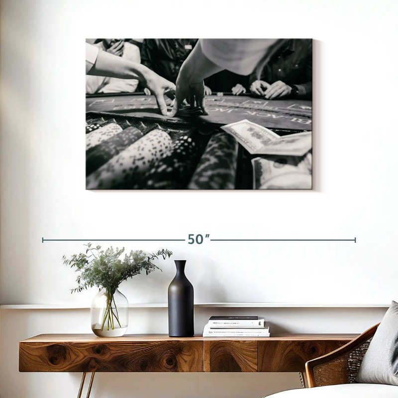 Senne Blackjack qui distribue des cartes, H 24 po x l 36 po